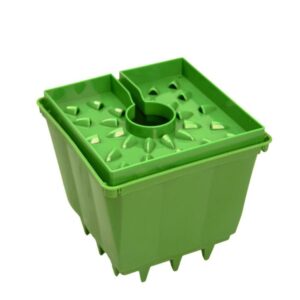 4 Inch Green Drip Cover Square Pot for Hydroponics